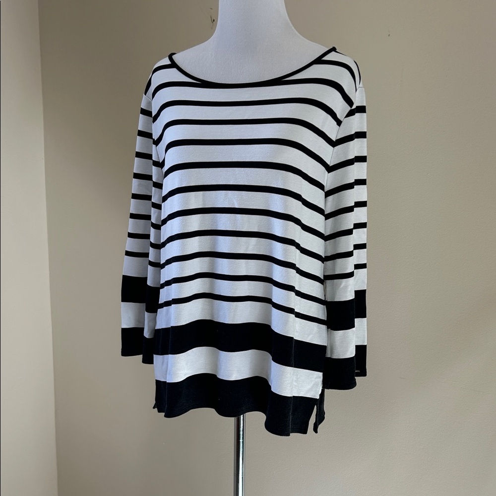 Chicos Black and White Striped Women's Top